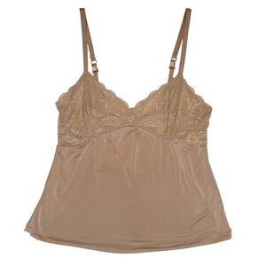 Vintage Handmade Camisole Lace Bodice Tan Romantic Coquette Fairycore Womens S